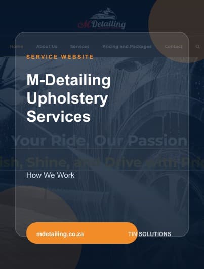 M-Detailing Upholstery Services website