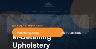 M-Detailing Upholstery Services website detail
