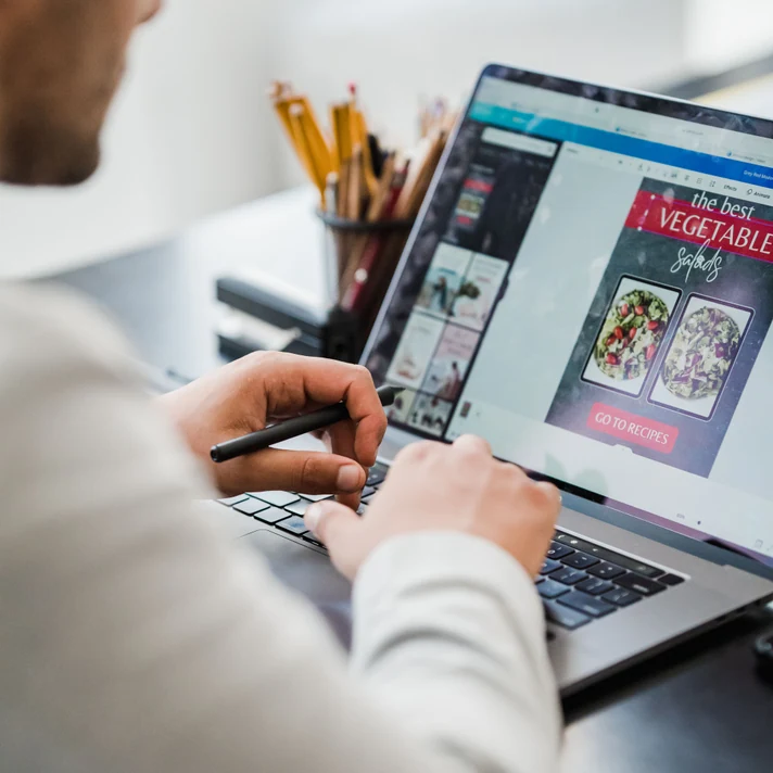 Designer working on a laptop