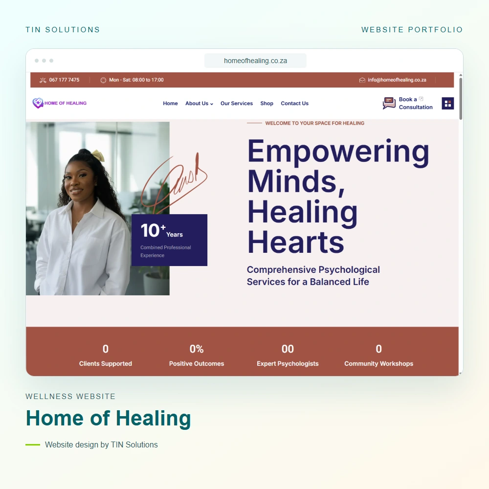 Home of Healing website project