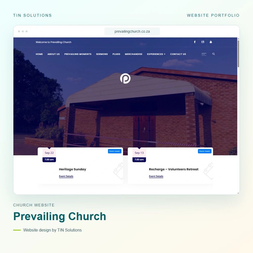 Prevailing Church website project